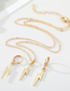 Fashion New Silver Color Slim Lightning Earrings Alloy Lightning Necklace