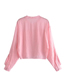 Fashion Pink Rayon Layered Crewneck Top