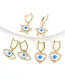 Fashion 2# Brass Diamond Heart Eye Earrings