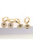 Fashion 3# Brass Diamond Eye Earrings