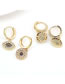 Fashion 3# Brass Diamond Eye Earrings