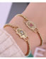 Fashion 2# Bronze Zirconium Heart Geometric Bracelet