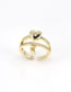 Fashion B Brass Gold Plated Zirconium Heart Open Ring