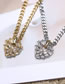 Fashion Gold Color 37cm Bronze Zirconium Heart Necklace