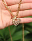 Fashion Gold Color 37cm Bronze Zirconium Heart Necklace