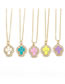 Fashion Pink Bronze Gold Plated Zirconium Smiley Oil Cross Necklace