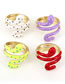 Fashion Red Copper Drip Oil Snake Open Ring