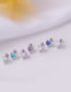 Fashion Gold Color-2# 0.8mm Thin Rod Titanium Steel Inlaid Love Zirconium Butterfly Piercing Earrings Single