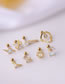 Fashion Rose Gold Color-5# 0.8mm Titanium Steel Thin Rod Inlaid Zirconium Piercing Earrings Single