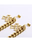 Fashion Steel Color Titanium Cutout Cross Chain Drop Earrings