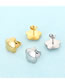 Fashion Gold Stainless Steel Flower Stud Earrings