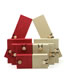 Fashion Red Hemp Buckle Box 7*6*4.5 Ring Box Burlap Wooden Buckle Geometric Jewelry Box