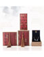 Fashion Pendant Box In Red Hemp Wood Buckle Box Linen Fringe Jewelry Box