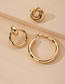 Fashion Simple Gold Coloren Ring Alloy Geometric Glossy Earrings