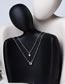 Fashion Silver Color Alloy Diamond Geometric Double Necklace