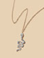 Fashion Gold Color Alloy Diamond Snake Necklace