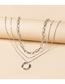Fashion Silver Color Alloy Ring Chain Multilayer Necklace