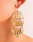 Fashion Gold Color Alloy Disc Tassel Earrings