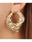 Fashion Gold Color Irregular Geometric Texture Hollow Stud Earrings