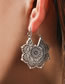Fashion Silver Color Metal Cutout Engraved Earrings