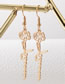 Fashion Gold Color Alloy Hollow Rose Earrings