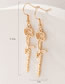Fashion Gold Color Alloy Hollow Rose Earrings