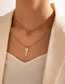 Fashion Gold Color Alloy Small Lock And Key Double Layer Necklace