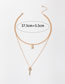 Fashion Gold Color Alloy Small Lock And Key Double Layer Necklace