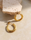 Fashion Gold Color Titanium Steel C-shaped Stud Earrings
