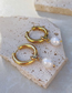 Fashion Gold Color Titanium Pearl Earrings