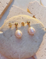 Fashion Gold Color Titanium Steel Pearl Stud Earrings