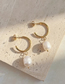 Fashion Gold Color Geometric Pearl C Stud Earrings