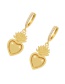 Fashion Gold-2 Copper Inlaid Zirconium Heart Earrings