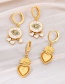 Fashion Gold-2 Copper Inlaid Zirconium Heart Earrings