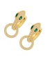 Fashion White Bronze Zirconium Snake Hoop Earrings
