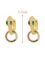 Fashion Color Bronze Zirconium Snake Hoop Earrings