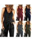 Fashion Army Green Solid V-neck Neck Waist Tie Sleeveless Jumpsuit
