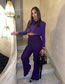 Fashion Purple Woven Pleated Trousers