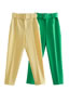 Fashion Green Woven Belt Straight-leg Trousers