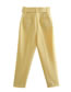 Fashion Yellow Woven Belt Straight-leg Trousers
