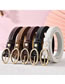 Fashion Black Thin Belt With Oval Buckle