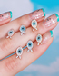 Fashion 424 White K Brass Diamond Seahorse Piercing Stud Earrings