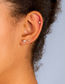 Fashion 385 White K Brass Diamond Geometric Piercing Stud Earrings