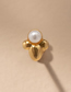 Fashion White K Pure Copper Pearl Geometric Piercing Stud Earrings