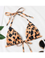 Fashion Leopard Print Halterneck Print Lace-up Swimsuit