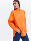 Fashion Orange Lapel Buttoned Shirt