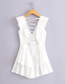 Fashion White Cotton Embroidered Playsuit