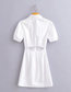 Fashion White Lapel Button Dress