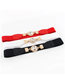 Fashion Red Faux Leather Elasticated Elastic Belt With Diamonds