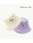 Fashion Purple Cow Polyester Embroidered Reversible Bucket Hat